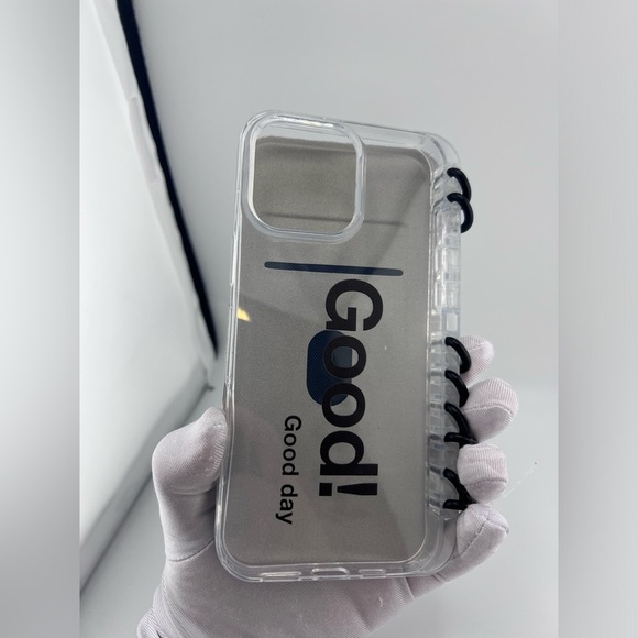 White and Black IPhone 16 pro max Case with Text Design - Picture 6 of 8